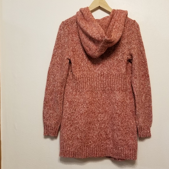 Eddie Bauer Hooded Sleep Cardigan in heathered red - Picture 6 of 8